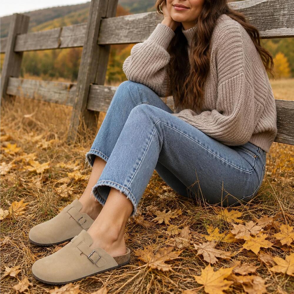 NEW FOREVER women's cozy comfort clog in sand